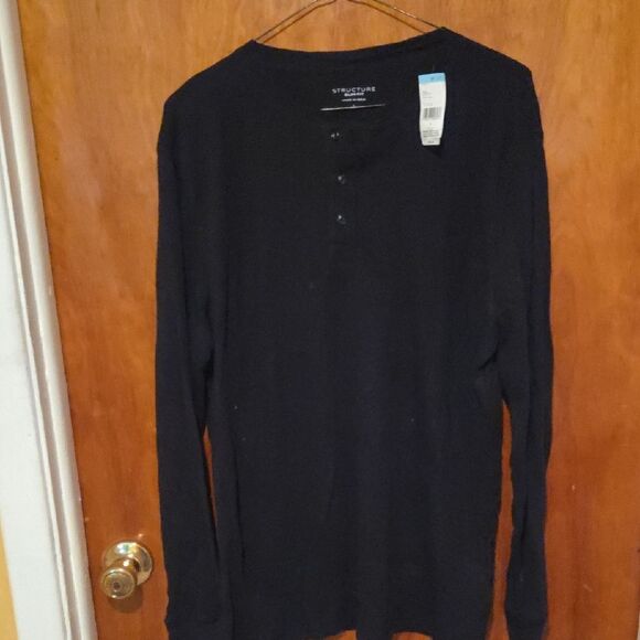 Structure Black Long Sleeve Tee Casual Wear - Picture 1 of 6